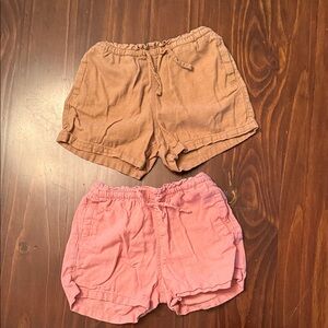 Old Navy Kids Linen Shorts - Tan and Pink